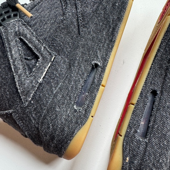 Levi\'s x Air Jordan 4 Retro \'Black Denim\' Sneakers Nike Shoes Men\'s Size 7 main image 9